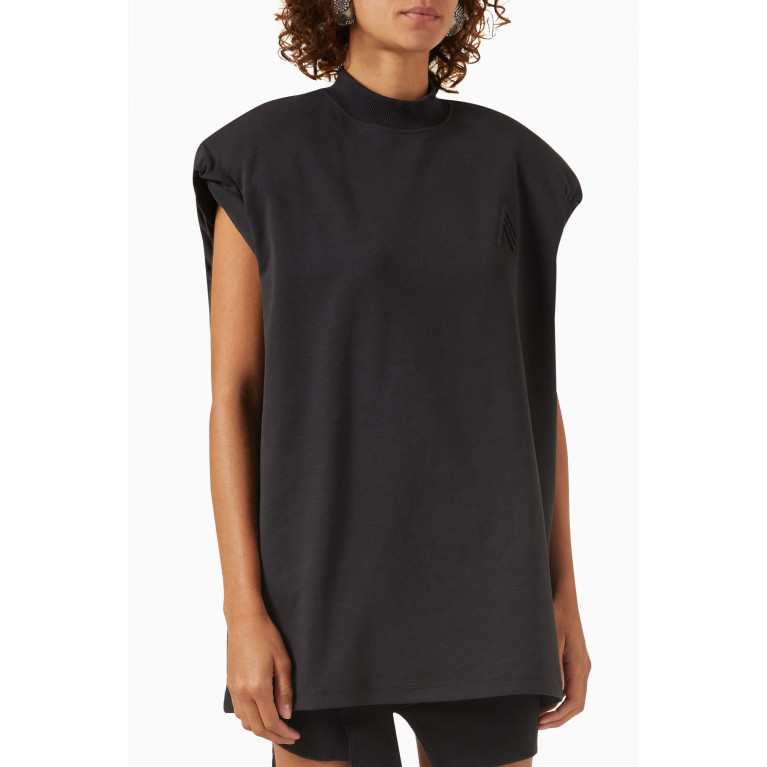 The Attico - Laurie T-shirt in Interlock Jersey Black