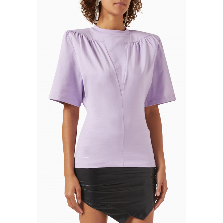 The Attico - Jewel Cut-out T-shirt in Cotton Purple