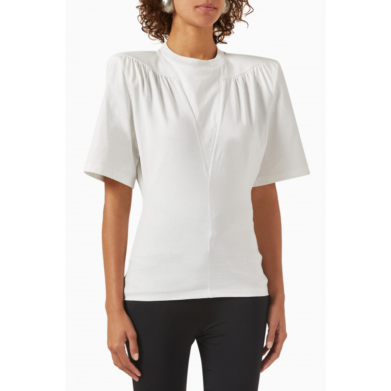 The Attico - Jewel Cut-out T-shirt in Cotton White