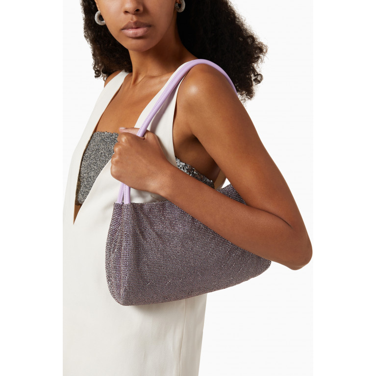 Staud - Penny Crystal-embellished Shoulder Bag Purple