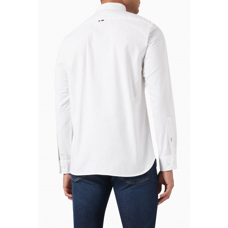 Tommy Hilfiger - TH Monogram-embroidery Oxford Shirt in Cotton White