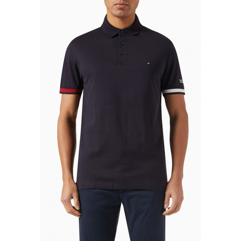 Tommy Hilfiger - Colour-block Polo in Cotton Blue