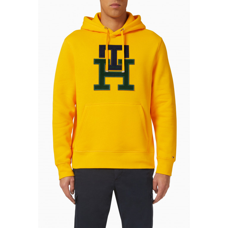Tommy Hilfiger - Icon Monogram Hoodie in Cotton Blend Yellow