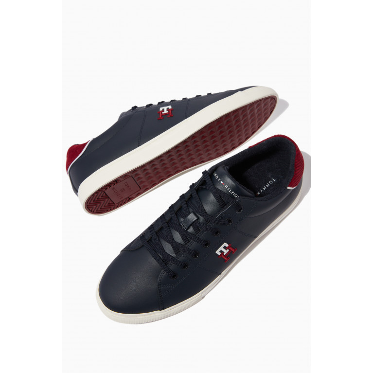 Tommy Hilfiger - Monogram Sneakers in Leather Blend Blue