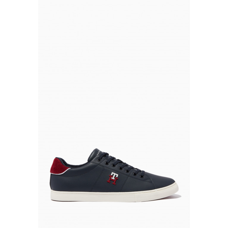 Tommy Hilfiger - Monogram Sneakers in Leather Blend Blue