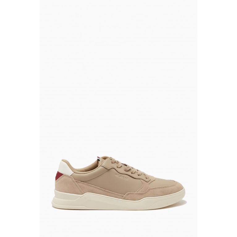 Tommy Hilfiger - Elevated Cupsole Sneakers in Leather Blend Neutral