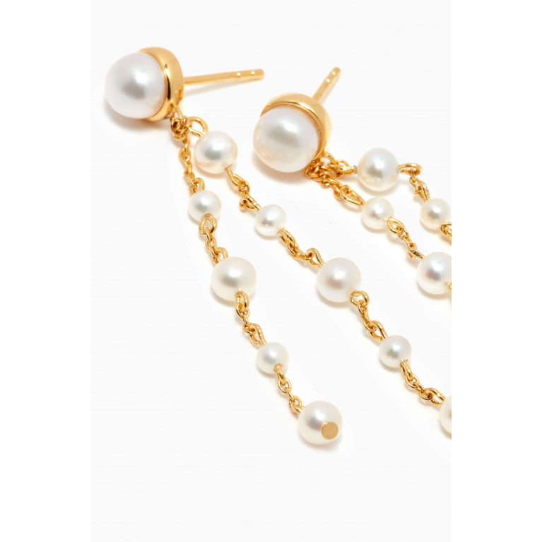 Awe Inspired - Pearl Dangle Earrings in 14kt Gold Vermeil