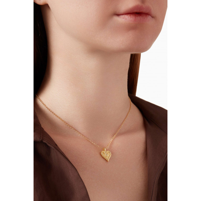 Awe Inspired - Heart Starburst Diamond Necklace in 14kt Gold Vermeil