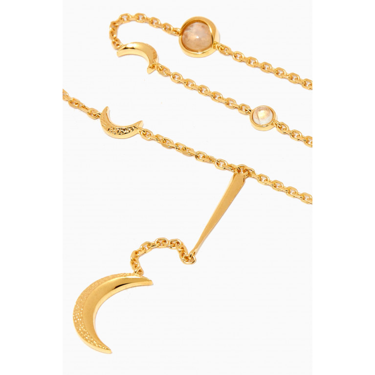 Awe Inspired - Moonphase Lariat Necklace in 14kt Gold Vermeil