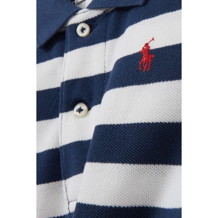 Polo Ralph Lauren - Logo Detail Striped Romper in Cotton
