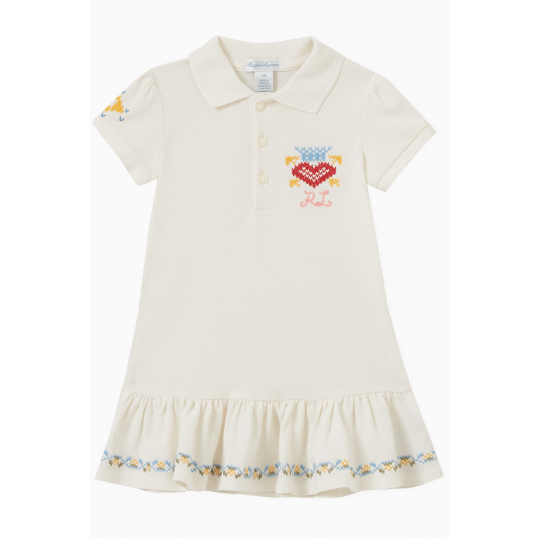 Polo Ralph Lauren - Embroidered Mesh Polo Dress in Cotton