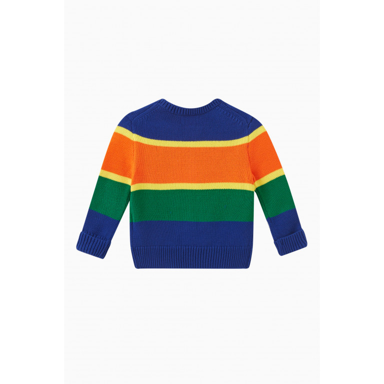 Polo Ralph Lauren - Striped Logo Sweater in Cotton