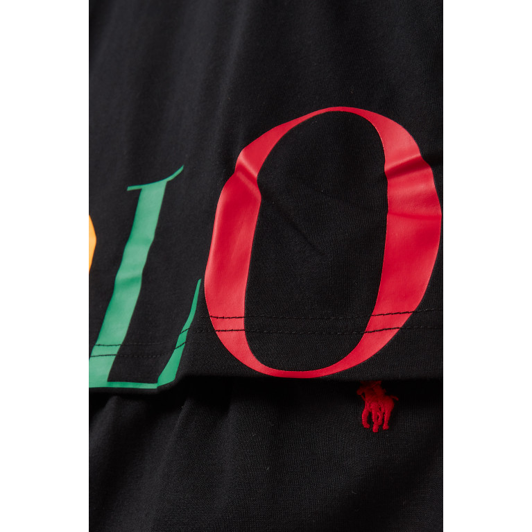 Polo Ralph Lauren - Logo Print T-shirt & Shorts Set in Cotton Black