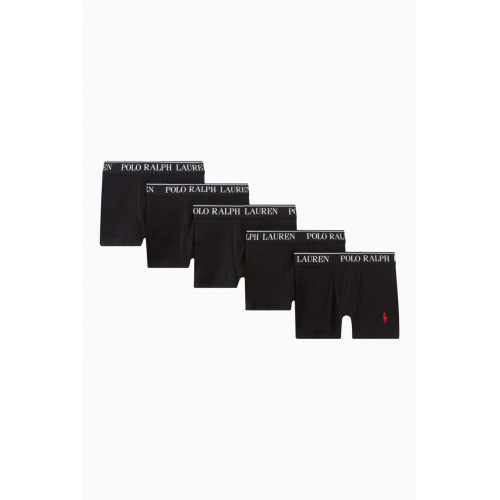 Polo Ralph Lauren - Logo Boxer Briefs in Stretch Cotton, Set of 5 Black