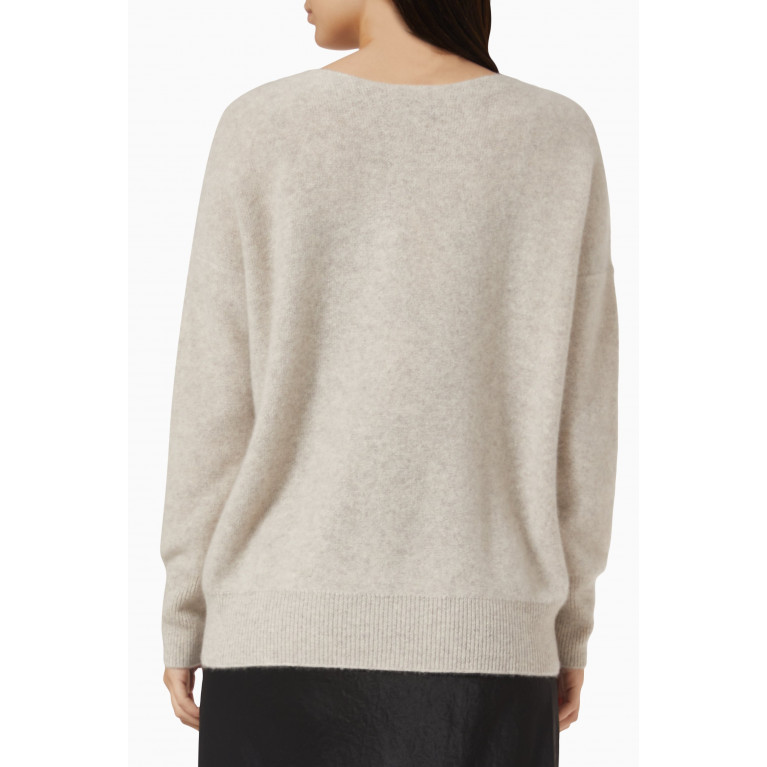 Vince - Banded Boat Neck Sweater in Cashmere
