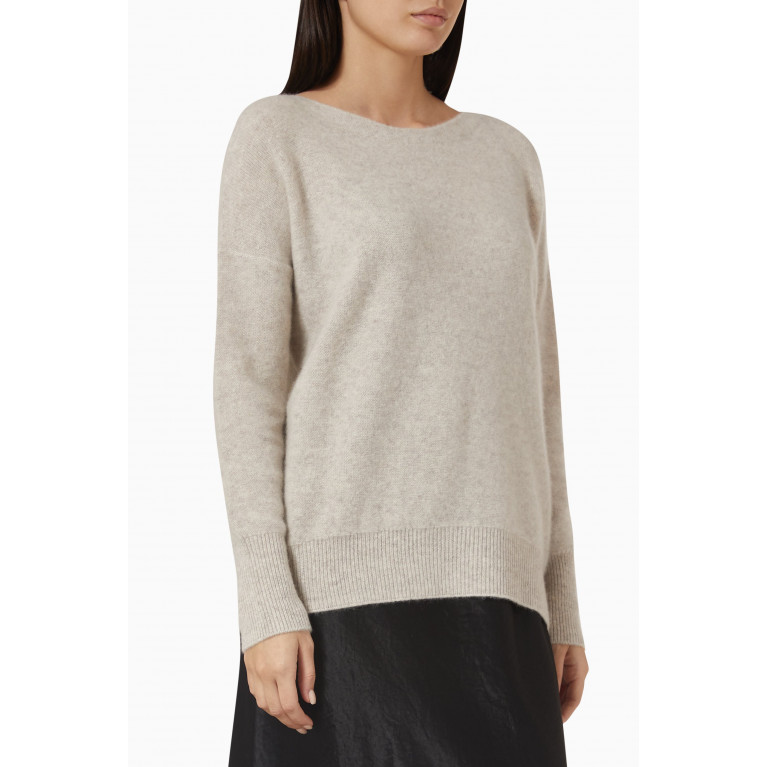 Vince - Banded Boat Neck Sweater in Cashmere