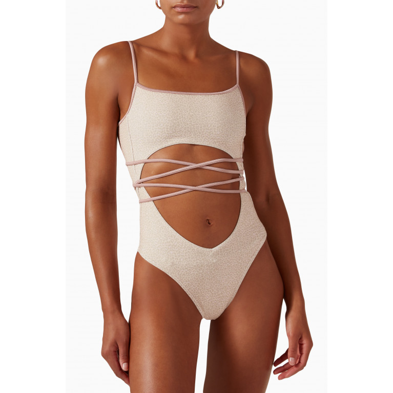Frankies Bikinis - Alice Wrap One-piece Swimsuit in Terry