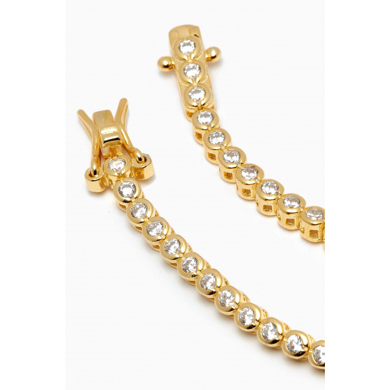 By Adina Eden - Bezel Tennis Bracelet in Gold-plated Sterling Silver Yellow