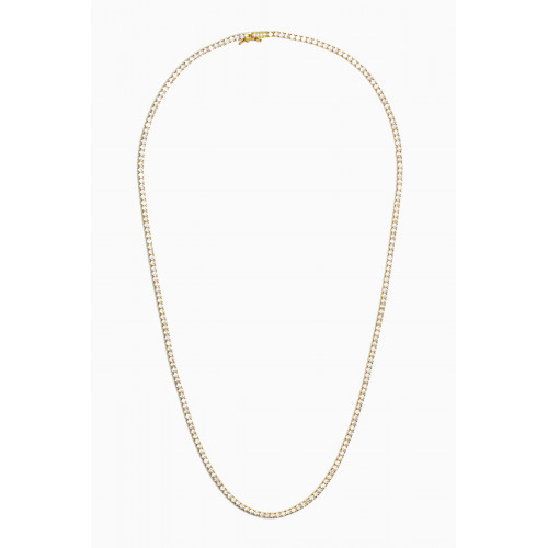 By Adina Eden - Classic Thin Tennis Necklace in Gold-plated Sterling Silver Yellow