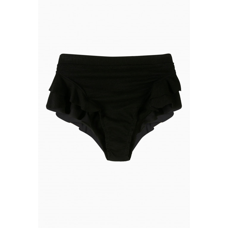 Clube Bossa - Turbe High-waist Bikini Bottoms in Stretch Nylon Black