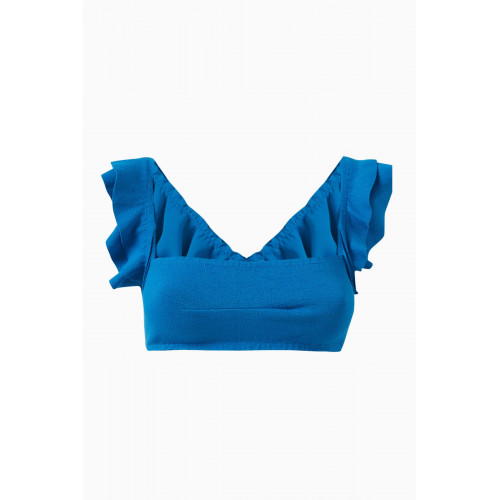 Clube Bossa - Jasper Bikini Top in Textured Nylon Blue