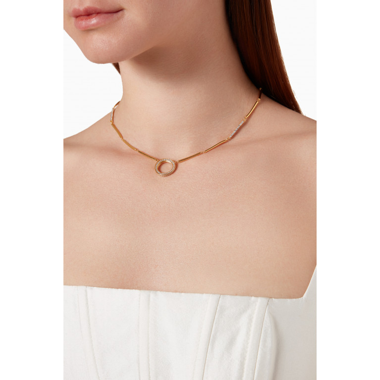 MER"S - Glow Show CZ Necklace in 24kt Gold-plated Sterling Silver