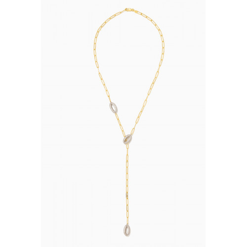 MER"S - Dynasty CZ Drop Necklace in 24kt Gold-plated Sterling Silver