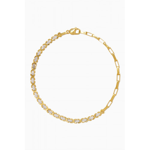 MER"S - Locked in Love CZ Necklace in 24kt Gold-plated Sterling Silver
