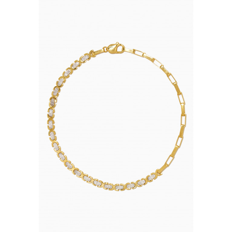 MER"S - Locked in Love CZ Necklace in 24kt Gold-plated Sterling Silver