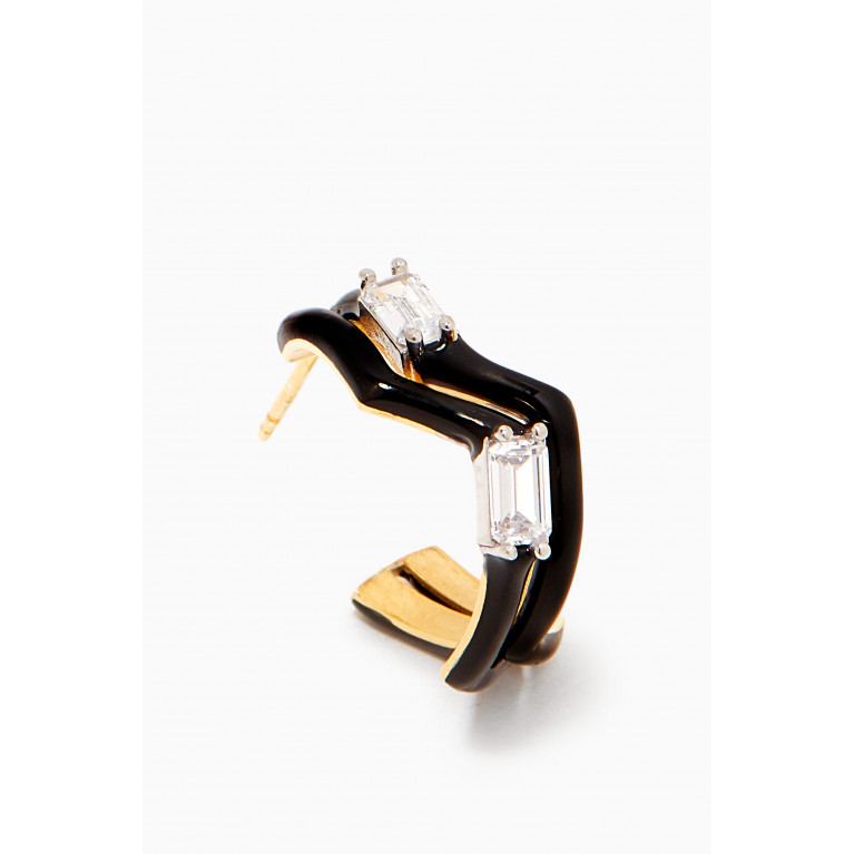 MER"S - Mini Romantique Huggie Earrings in 24kt Gold-plated Sterling Silver