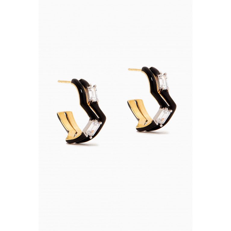 MER"S - Mini Romantique Huggie Earrings in 24kt Gold-plated Sterling Silver