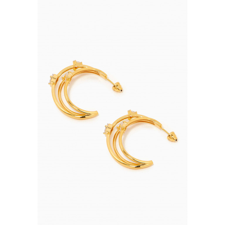 MER"S - Flaming Love Hoop Earrings in 24kt Gold-plated Sterling Silver