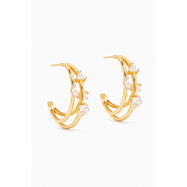 MER"S - Flaming Love Hoop Earrings in 24kt Gold-plated Sterling Silver