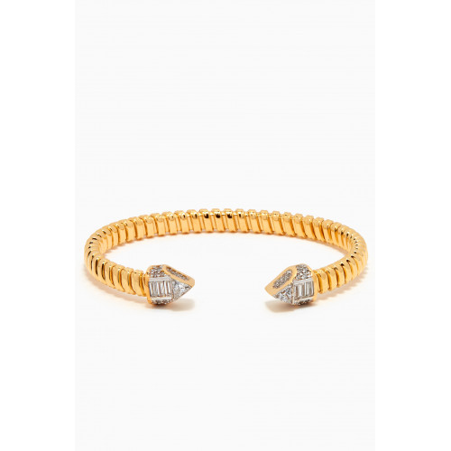 MER"S - Celebration CZ Cuff Bracelet in 24kt Gold-plated Sterling Silver