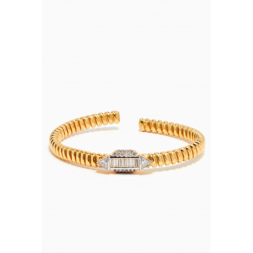 MER"S - Rejoice CZ Cuff Bracelet in 24kt Gold-plated Sterling Silver