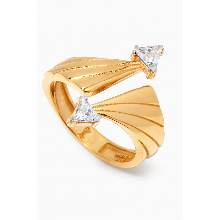 MER"S - Golden Flame Ring in 24kt Gold-plated Sterling Silver