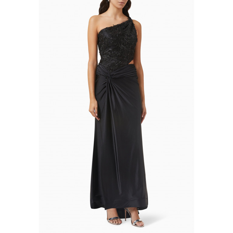 Nicole Bakti - One-shoulder Gown in Jersey