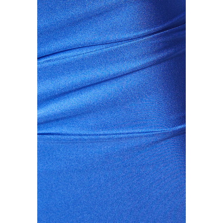 Nicole Bakti - Halterneck Gown in Stretch Crepe Blue