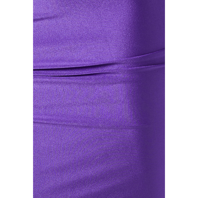 Nicole Bakti - Halterneck Gown in Stretch Crepe Purple