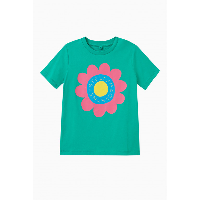 Stella McCartney - Flower T-shirt in Cotton Green