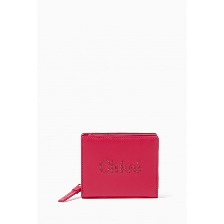 Chloé - Compact Wallet in Calfskin Pink
