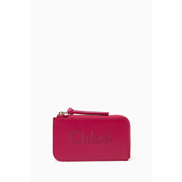 Chloé - Logo Sense Small Coin Purse in Shiny Calfskin Pink