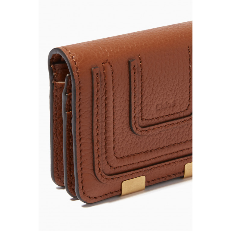 Chloé - Small Marcie Wallet in Grained Calfskin Leather Brown