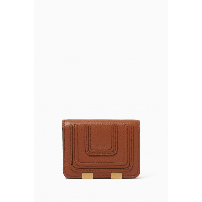 Chloé - Small Marcie Wallet in Grained Calfskin Leather Brown