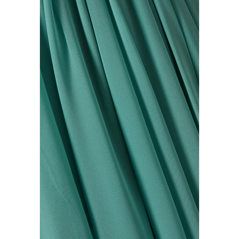 Amri - Gathered Draped Maxi Dress Green