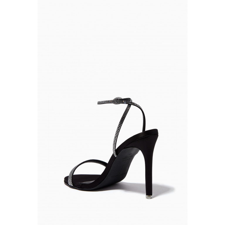 Black Suede Studio - Lexi 100 Crystal Heel Sandals in Satin
