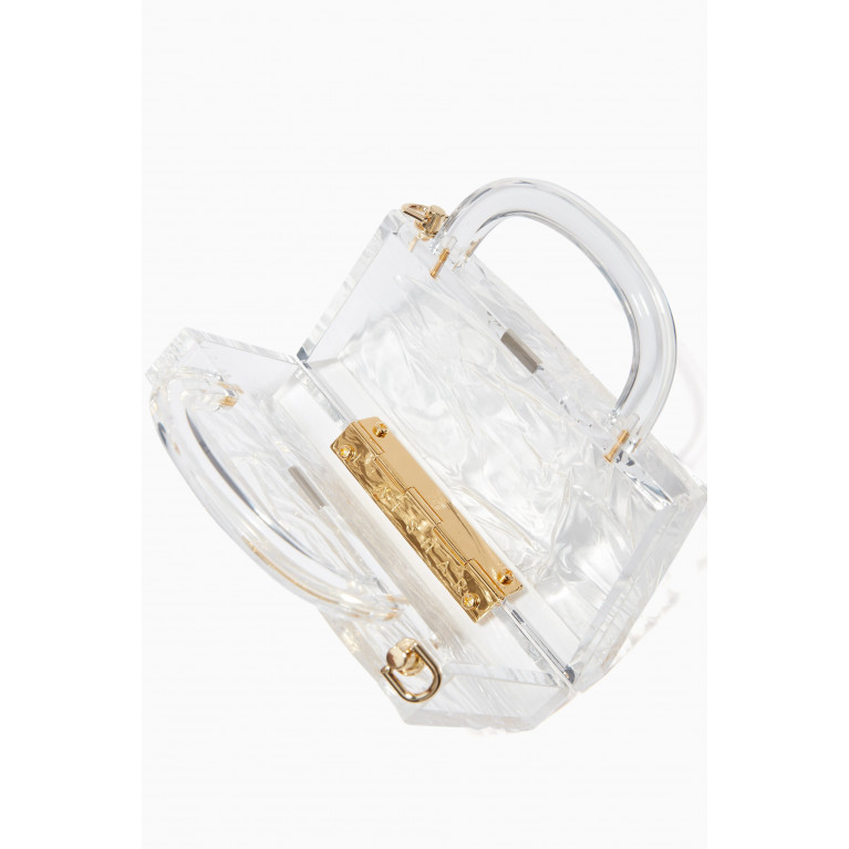 L'AFSHAR - Eva Crushed Ice Top-Handle Bag with Chain