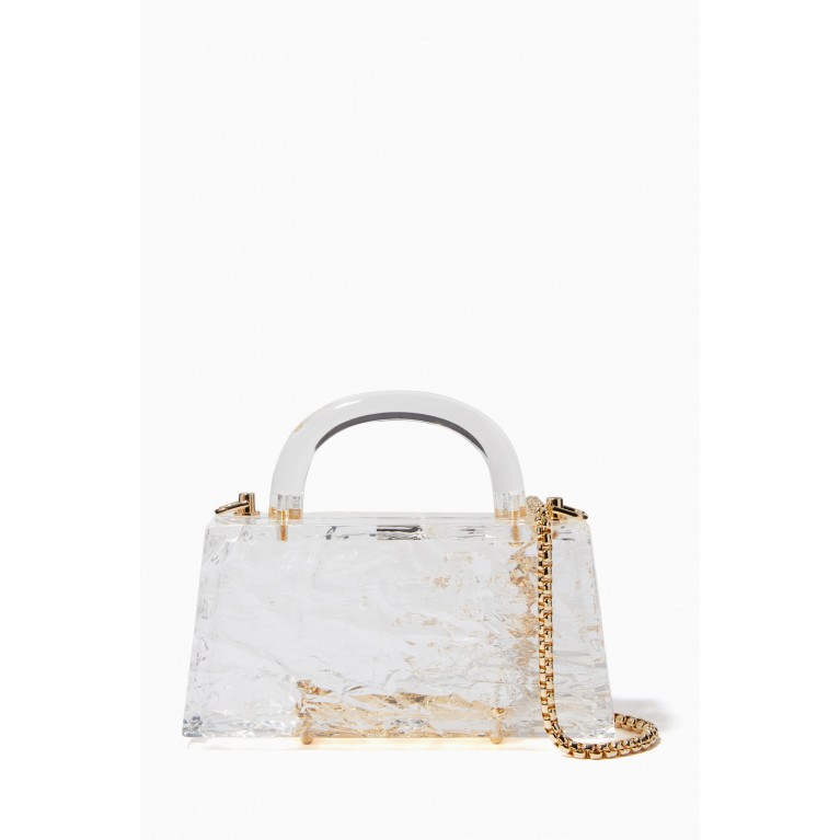 L'AFSHAR - Eva Crushed Ice Top-Handle Bag with Chain