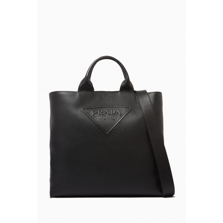 Prada - Embossed Logo Tote Bag in Leather