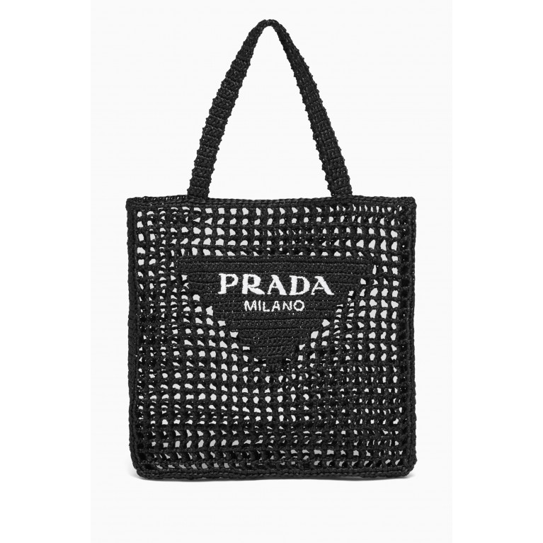 Prada - Logo Tote Bag in Raffia
